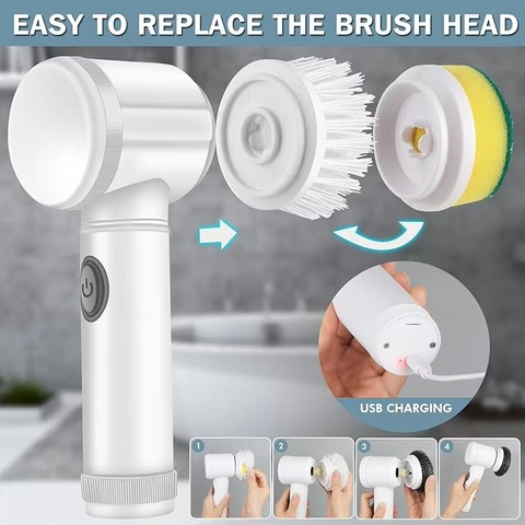 Magic Brush Wireless Battery Cleaning Brush Bathtub Tile Professional Cleaning Brush Rechargeable