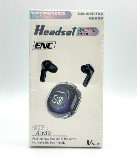 Air39 Wireless Earbuds | Bluetooth 5.3 | Clear Sound | Heavy Bass | Noise Reduction |  LED Display - Random Color
