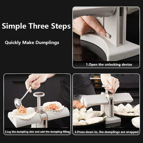 Double head design automatic dumpling machine mold, dumplings quickly and easily (random color)